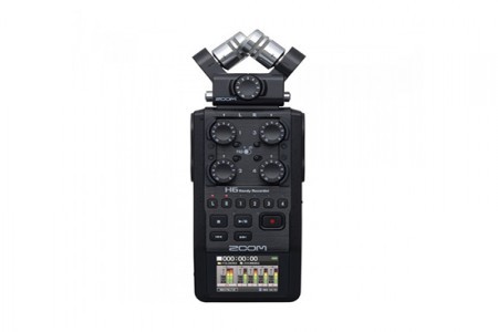 Zoom H6 All Black 6-Input / 6-Track Portable Handy Recorder with Single Mic Capsule Black