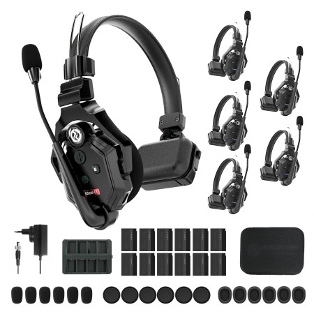 Hollyland Solidcom C1-6S Full-Duplex Wireless DECT Intercom System with 6 Headsets (1.9 GHz)